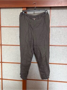 Flax Grey Linen Pants Large